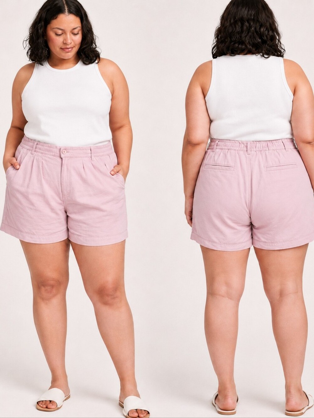 Daily Ritual Women's Size 16W Pink Rose Casual Lyocell Shorts